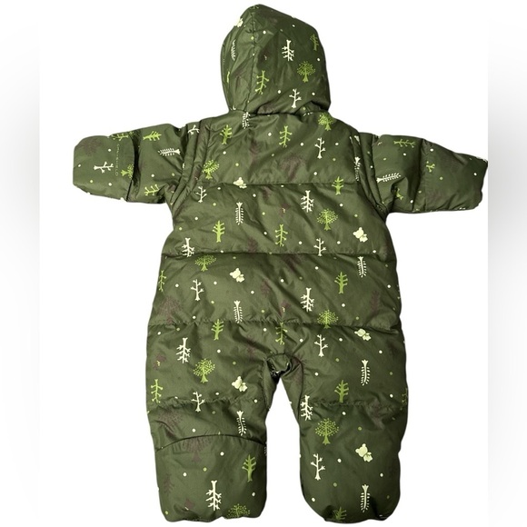 Columbia Baby One Piece Down Snowsuit Green Hooded Insulated Winter Bunting 6M - Picture 2 of 8